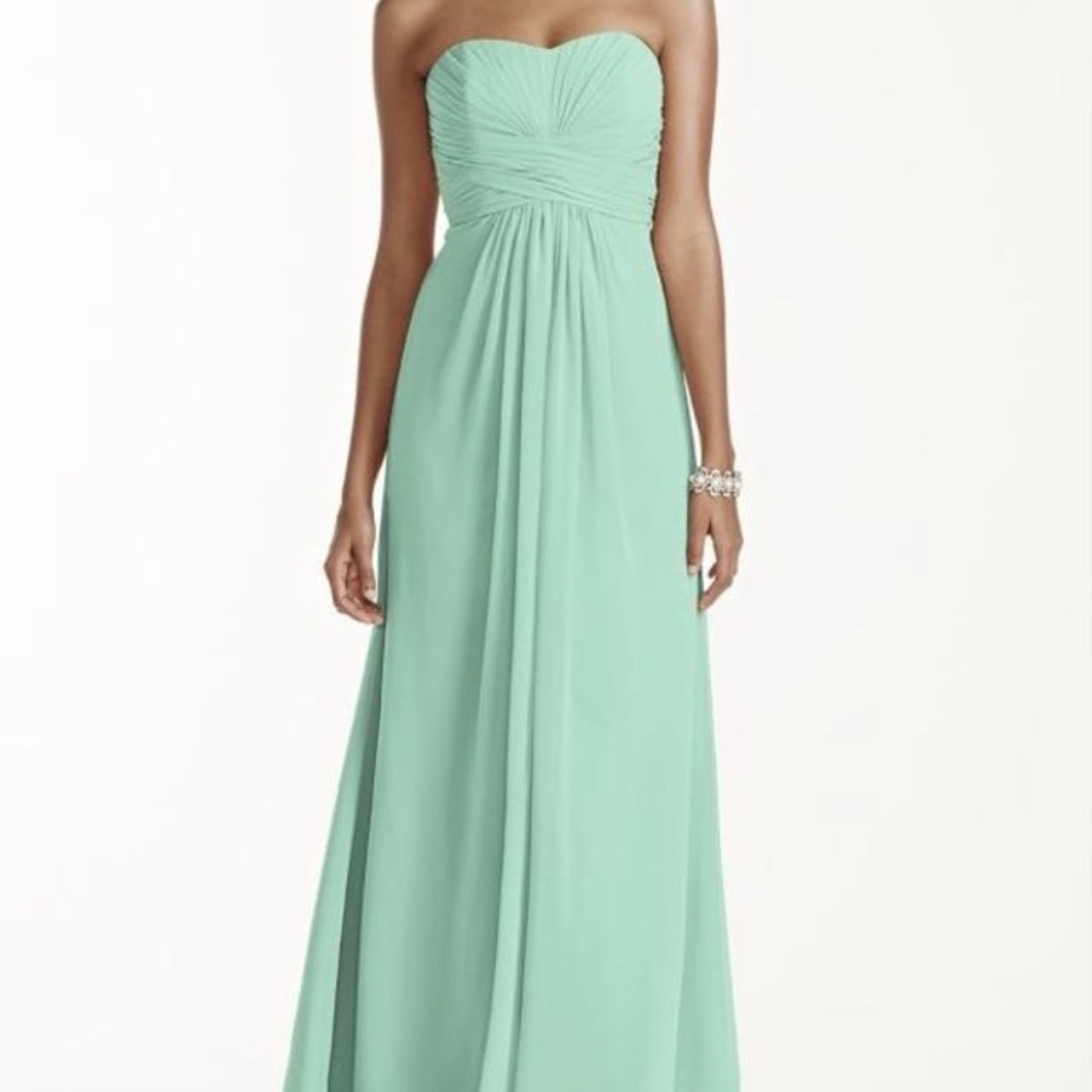 David’s Bridal Strapless Chiffon Bridesmaids Dress